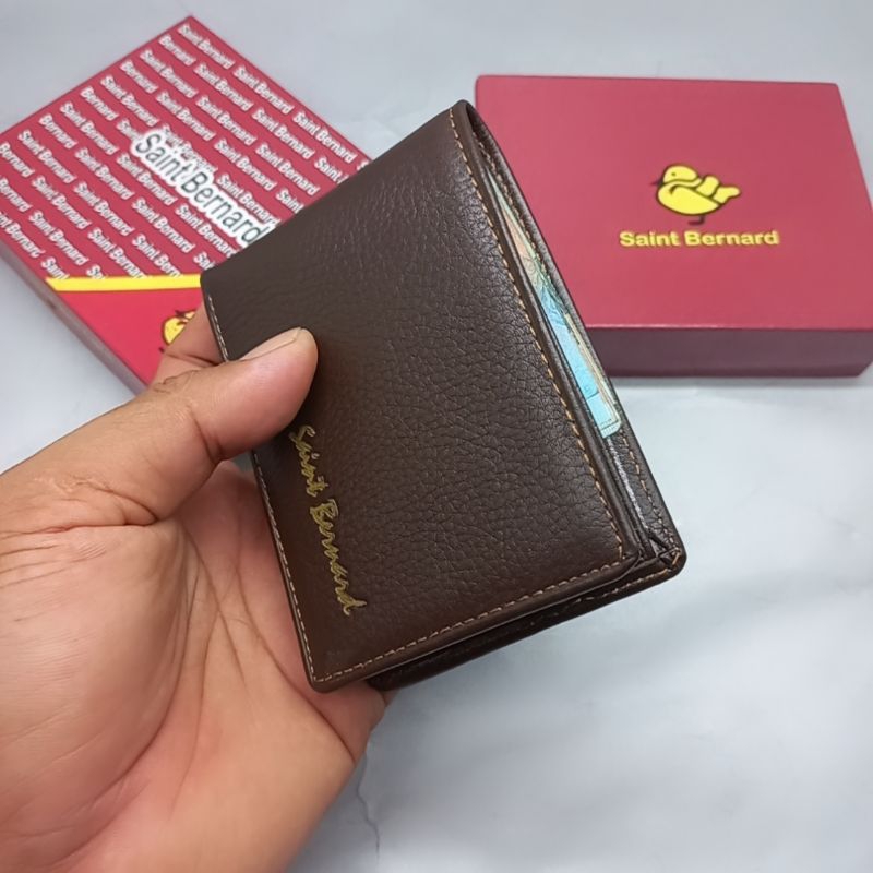 8X10 CM Mini Wallet กระเป๋าสตางค์ผู้ชายหนังแท้ Slim Mini Wallet ฟรีกล่อง