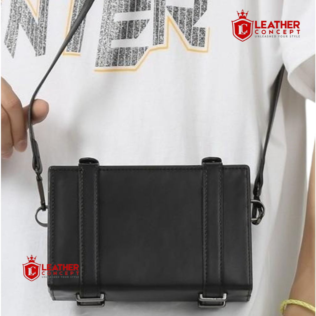 LEATHER CONCEPT Mens LEATHER Sling Bag Mens LEATHER Bag Mens Bag Street Bag CASE
