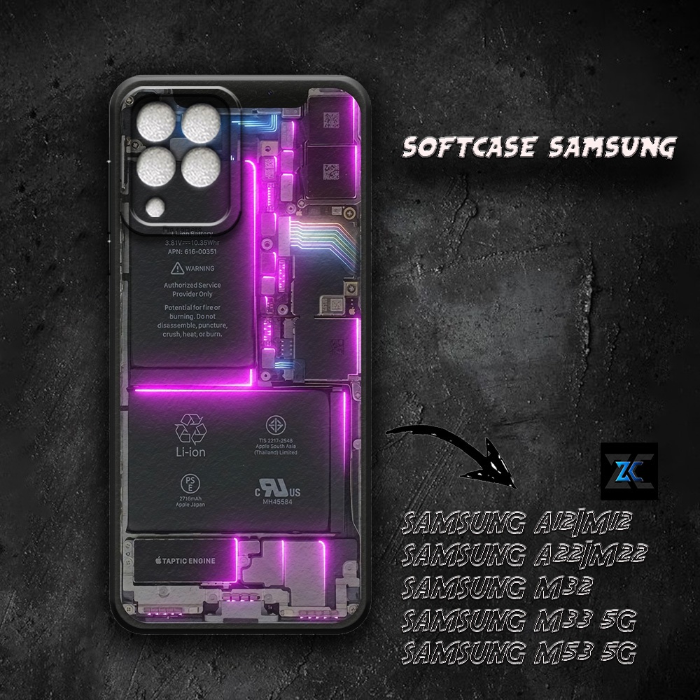 Softcase Samsung A12 M12 A22 M22 M32 4G 5G เคสป้องกันกล้อง Machine Motif (TB21) Pro เคสกล้อง | เคสนิ