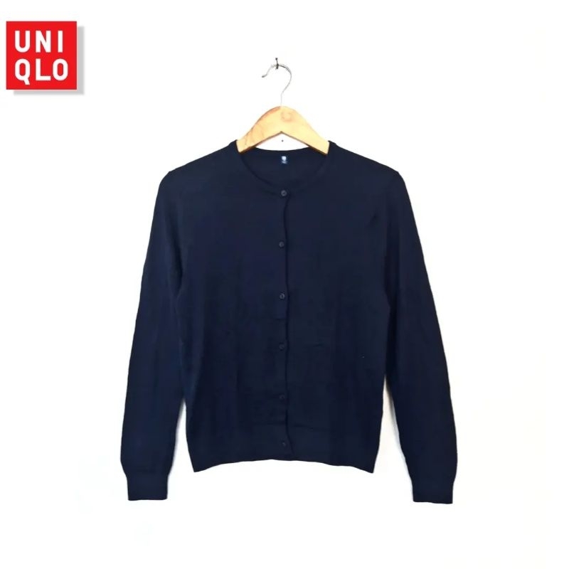 เสื้อคาร์ดิแกน O-Neck Uniqlo Navy Basic (CODE: B30 -25)