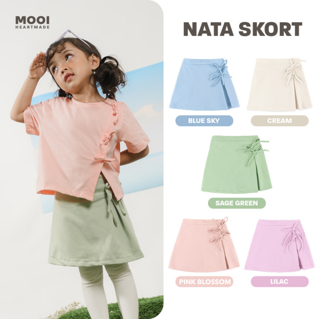 Mooi กระโปรง Skort เด็กผู้หญิง กางเกง Nata Skort