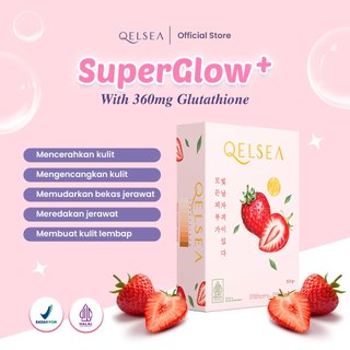 [ BOX 1 Pcs ] Qelsea SuperGlow+ 250g Minuman Serbuk Rasa Stoberi