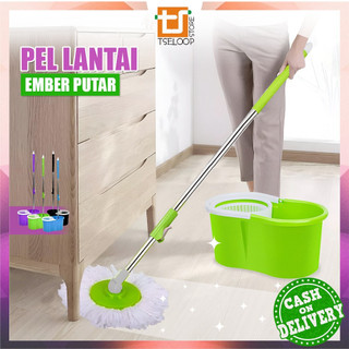 OFM-C526 Alat Pel Lantai Dengan Ember Serbaguna / Pel Lantai Ultra Putar Praktis / Kain Pel Spin Mop Alat Pembersih Lantai