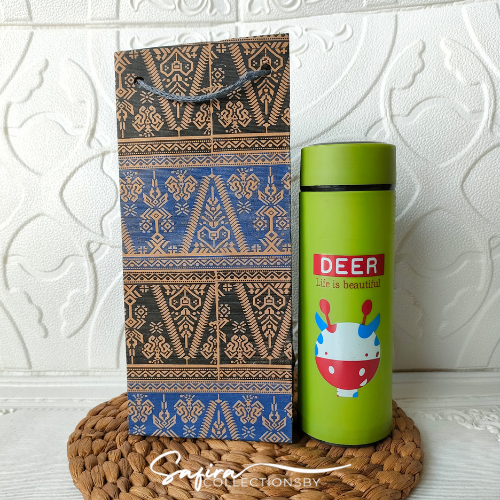 ถุงกระดาษขวด Songket MOTIF ขนาด 11x7x25