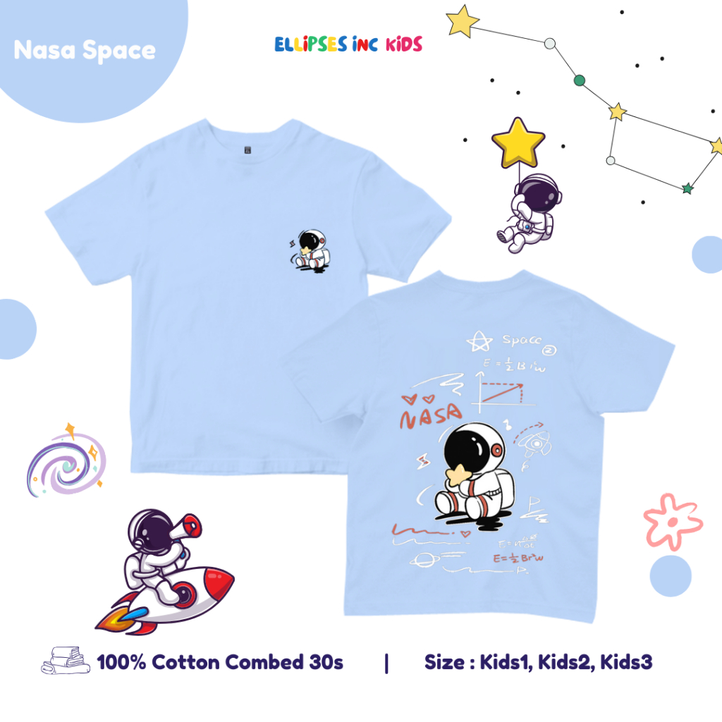 ELLIPESINC Nasa Space เสื้อยืดเด็กผู้หญิง 0-12 ปี