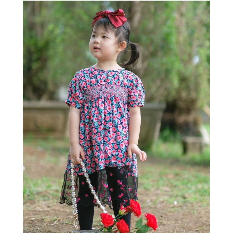 TRES MIGNON Alana ชุดสําหรับสาว Smock Dress 1-8 ปีคลาสสิก Vintage Premium