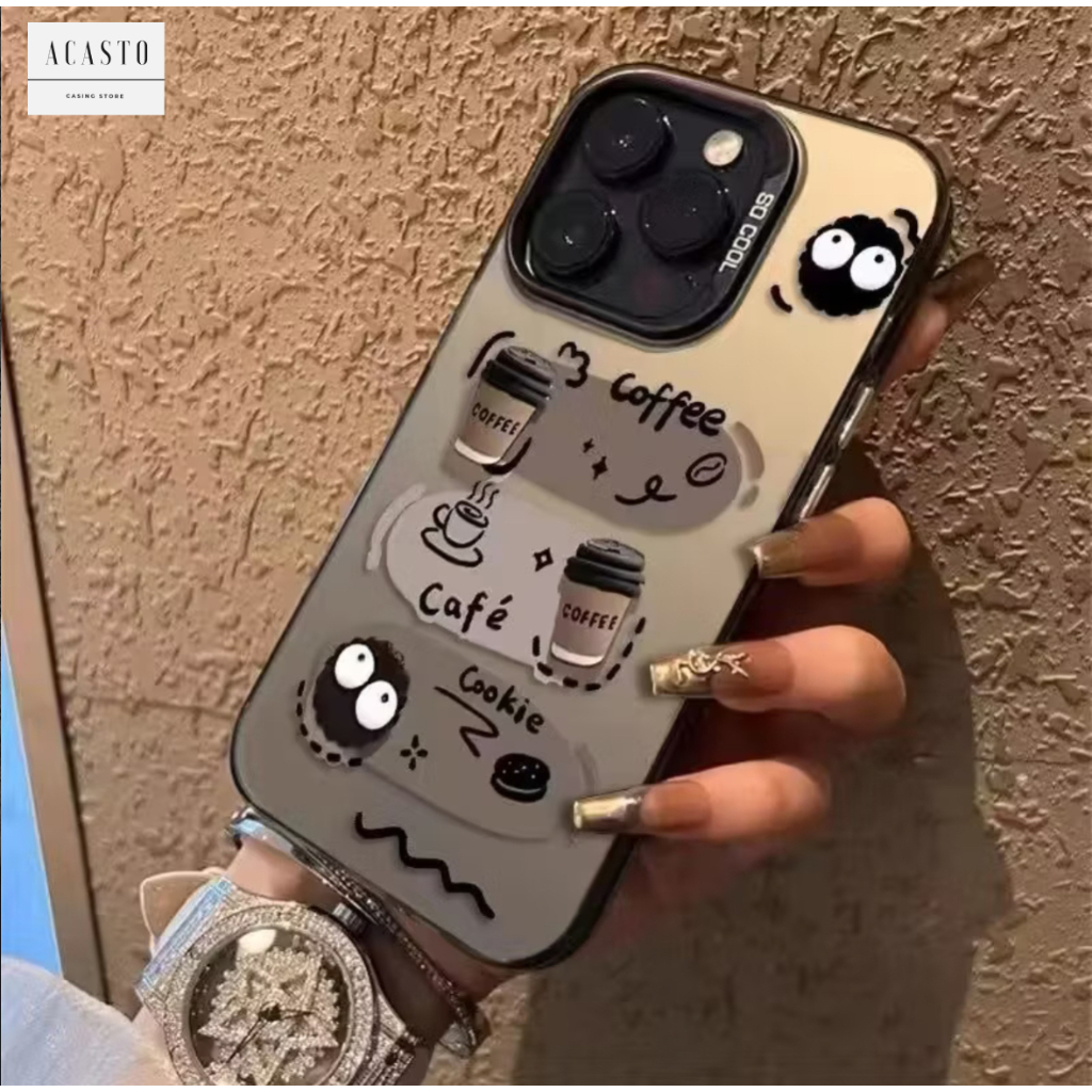 AC117 SOFTCASE SILICONE CASE CASING IMD MACAROON HOLOGRAM MOTIF กาแฟ COOKIE สําหรับ OPPO A54 A55 A57