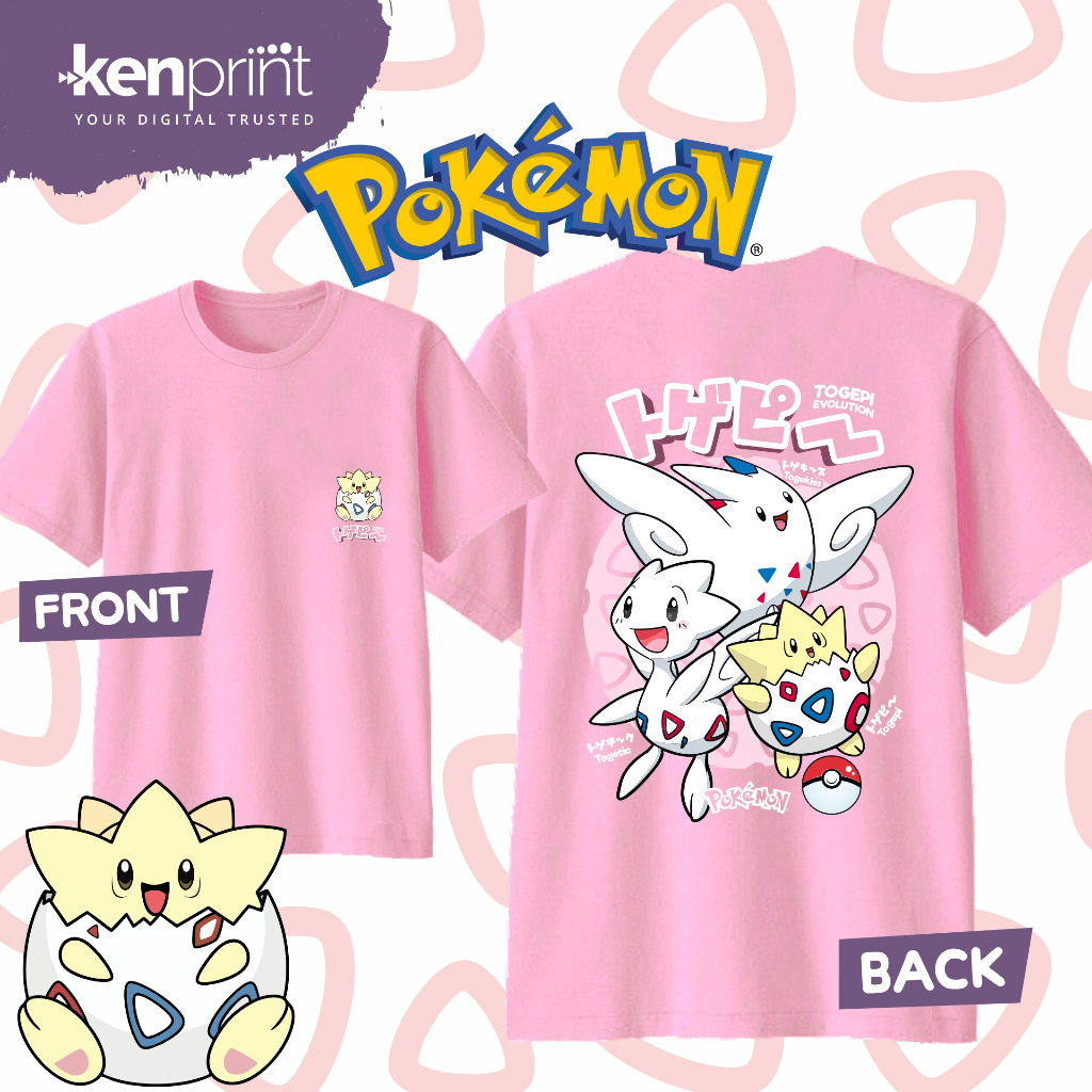 เสื้อยืดอนิเมะ | TOGEPI | TOXIC | EVOLUTION TOGEKISS | ไม่ใช่อย่างเป็นทางการ | พรีเมี่ยมคอตตอน 30'ส 