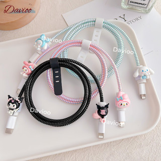 1 Set 4 item Pelindung Kabel Charger Kabel Data Kawat Kabel Data HP Untuk Iphone Samsung Xiaomi Oppo Huawei Android Universal Motif Kartun Lucu