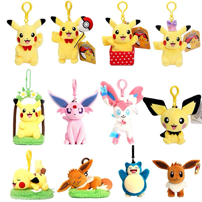 GANTUNGAN Pokemon Pikachu Snorlax Eevee พวงกุญแจต้นฉบับ Pokemon Snorlax Eevee Pikachu ACC0049