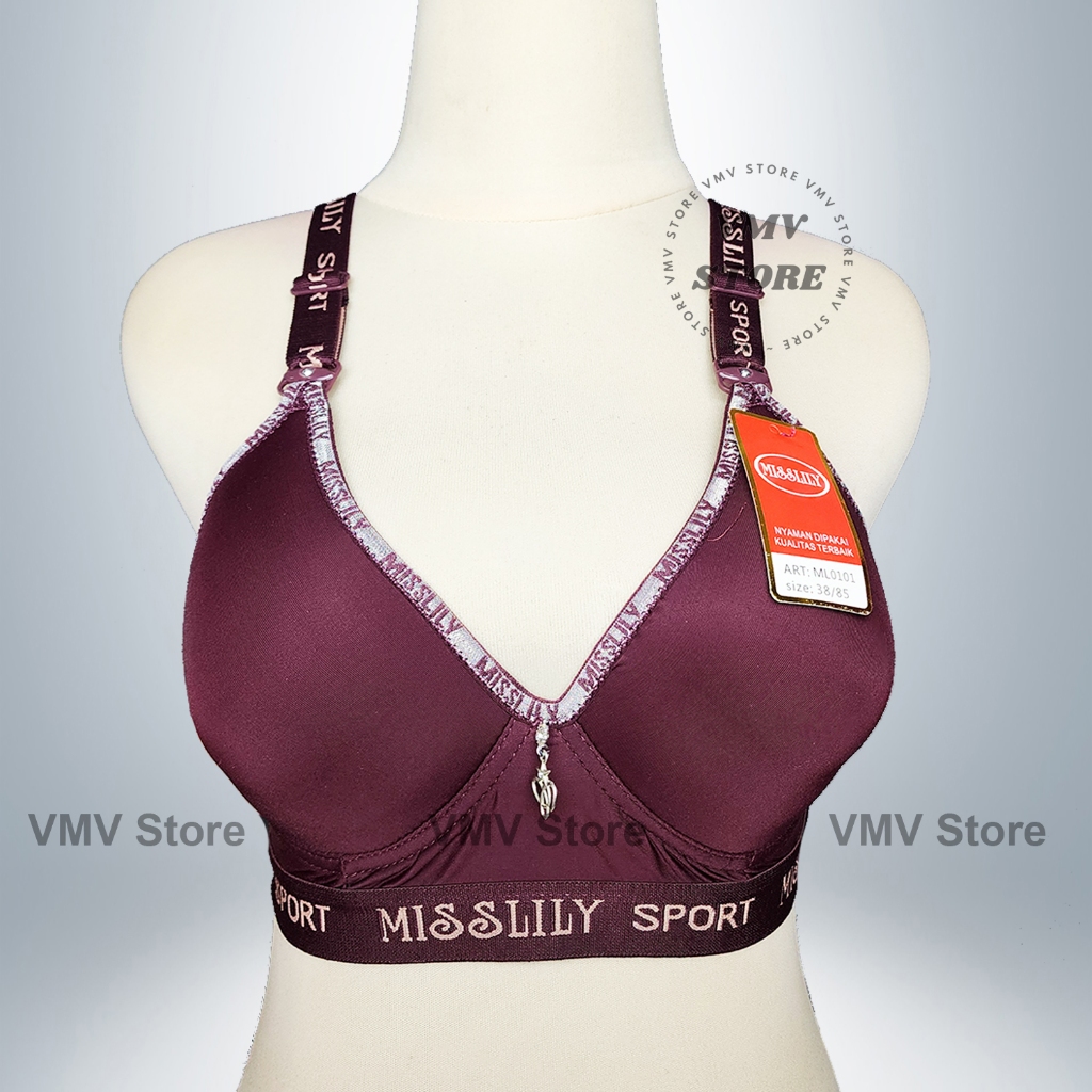 Misslily ML 0101 Large Cup B Sporty Underwire Bra 3 Hooks Womens Bra