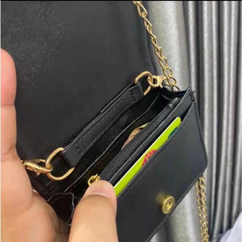 Classy Wallet/Coin Wallet/Card Wallet/Chain Wallet/ปัก MINI Sling Wallet/Mini Chain Strap Sling Bag/