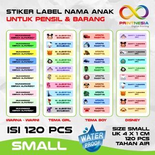 Stiker Label Nama Anak Custom Ukuran Small - Stiker Pensil Nama Alat Tulis Anak Waterproof Anti Air