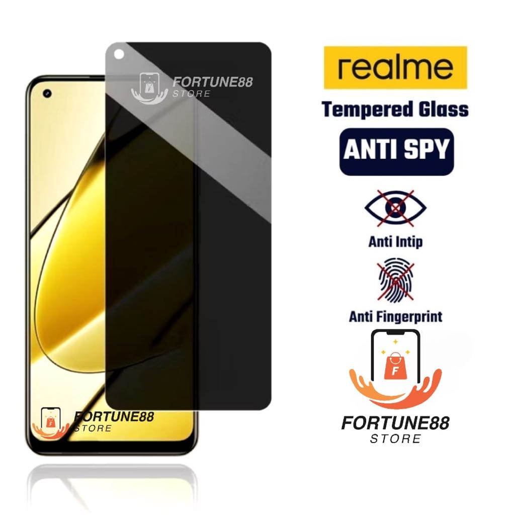กระจกนิรภัย Anti spy Realme X7 X7 Max X7 Pro X9 Q Q2 Pro Q3 Q3 Pro V3 V5 V11 V11s V13 V15 V25 U1