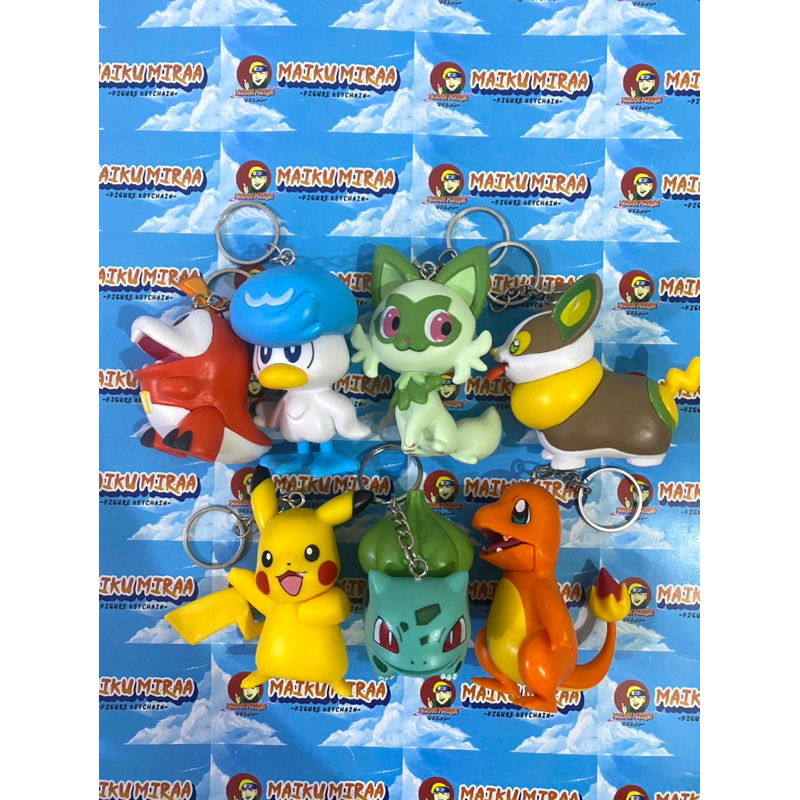 GANTUNGAN พวงกุญแจรูป/พวงกุญแจ Pokemon Scarlet และ violet Pikachu bulbasaur charmender feecoco Quadu