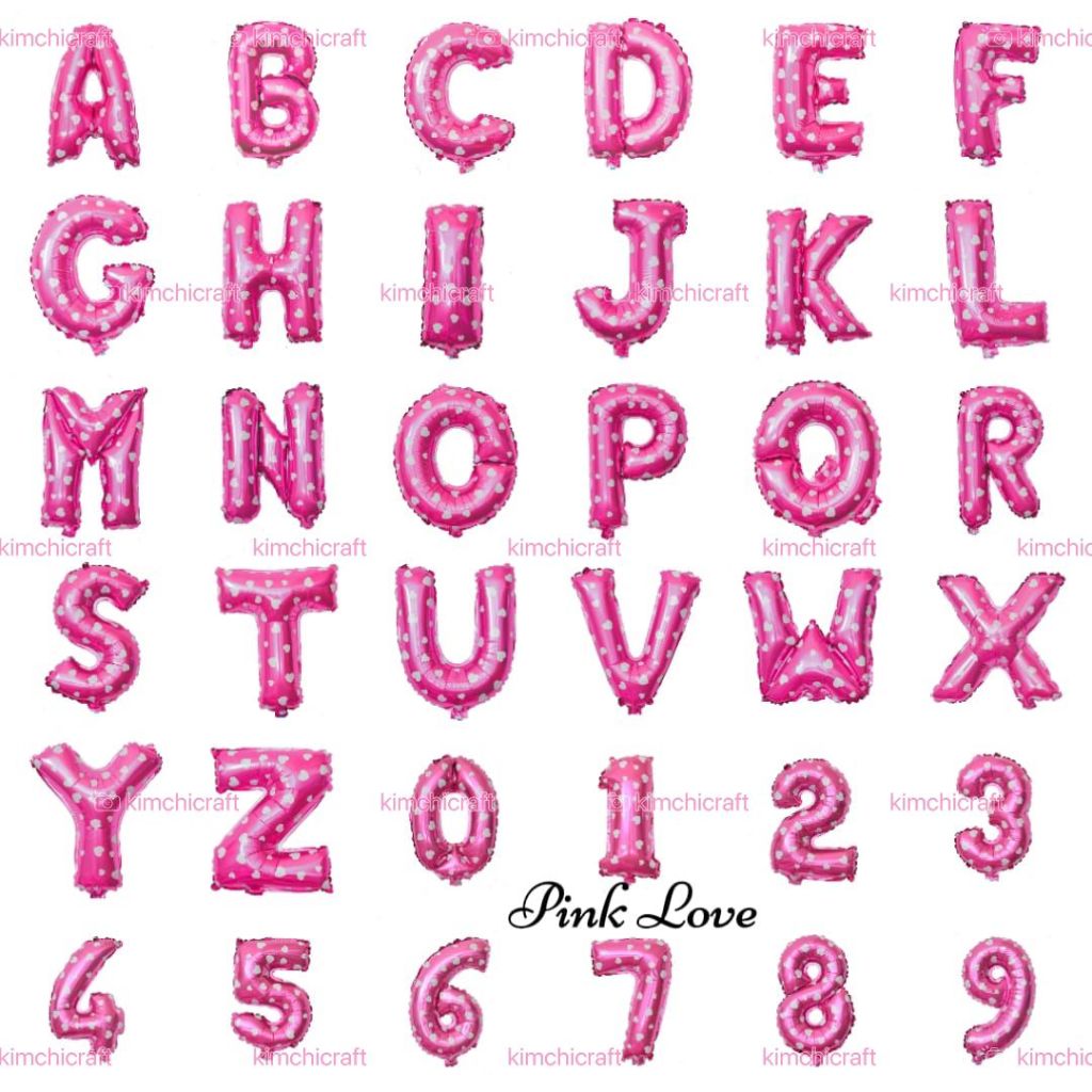 40 ซม.LETTER & NUMBER FOIL BALLOONS / BLUE & PINK LETTER FOIL BALLOONS / BIRTHDAY BALLOONS สําหรับ E