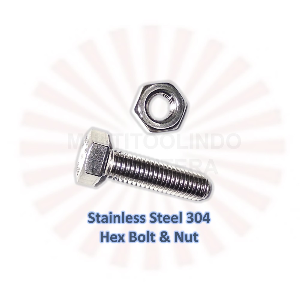 Bolt Nut SS 304 M5 Hex Bolt Nut M5 สแตนเลส 304 M5 x 8-60 มม. BM SS M5