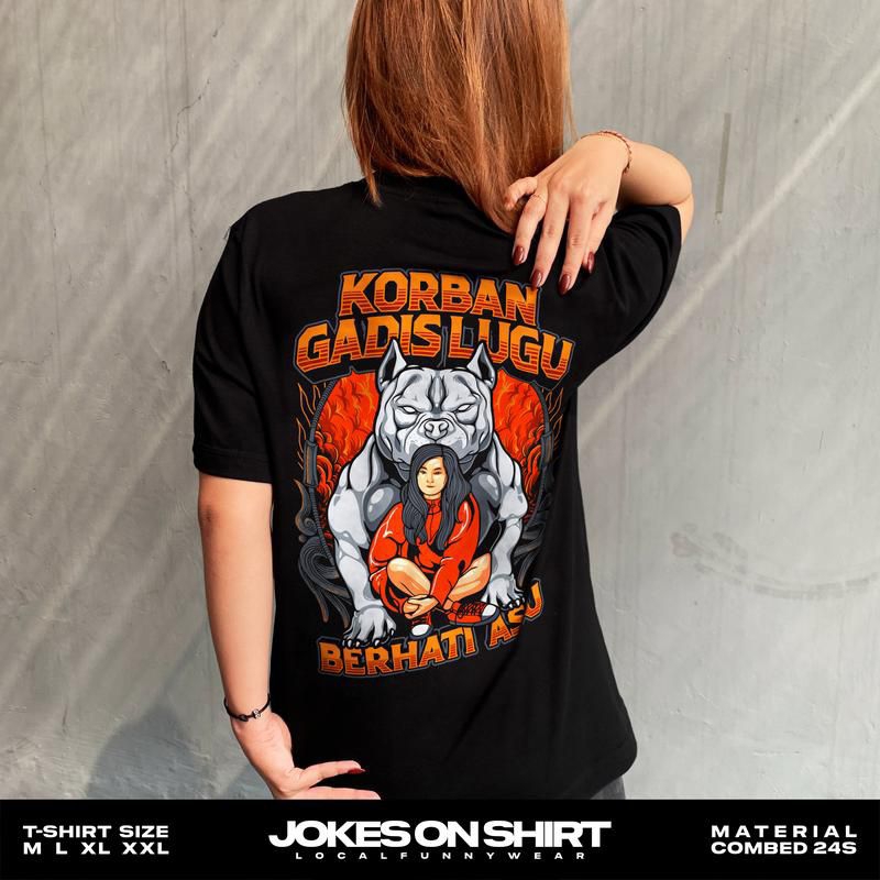 เสื้อยืด Lugu Girl Victim Be Careful / Lugu Girl Victim Distro เสื้อยืด / เสื้อผ้าผู้ชายและผู้หญิง