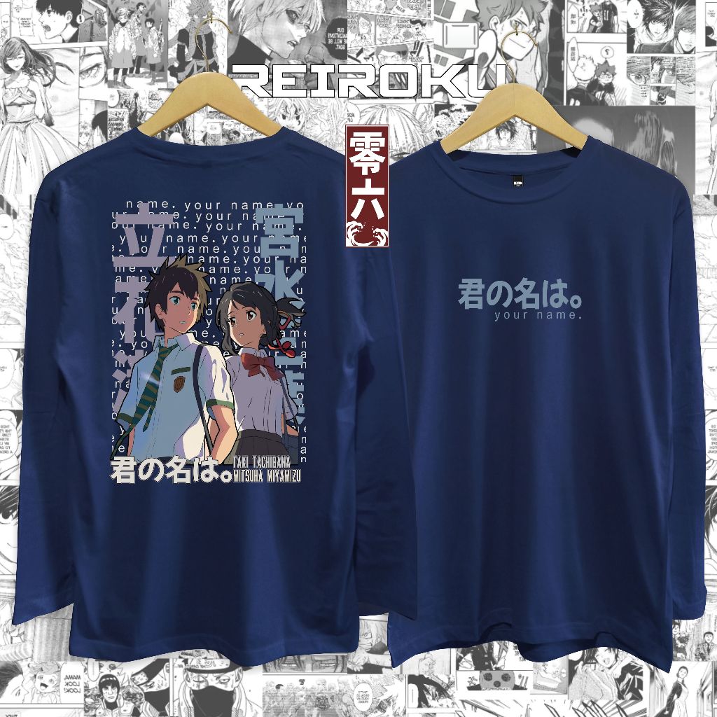 เสื้อยืดอนิเมะ KIMI NO NAWA YOUR NAME เสื้อยืด distro เสื้อยืดแขนยาว/แขนสั้นผ้าฝ้ายหวี 30s