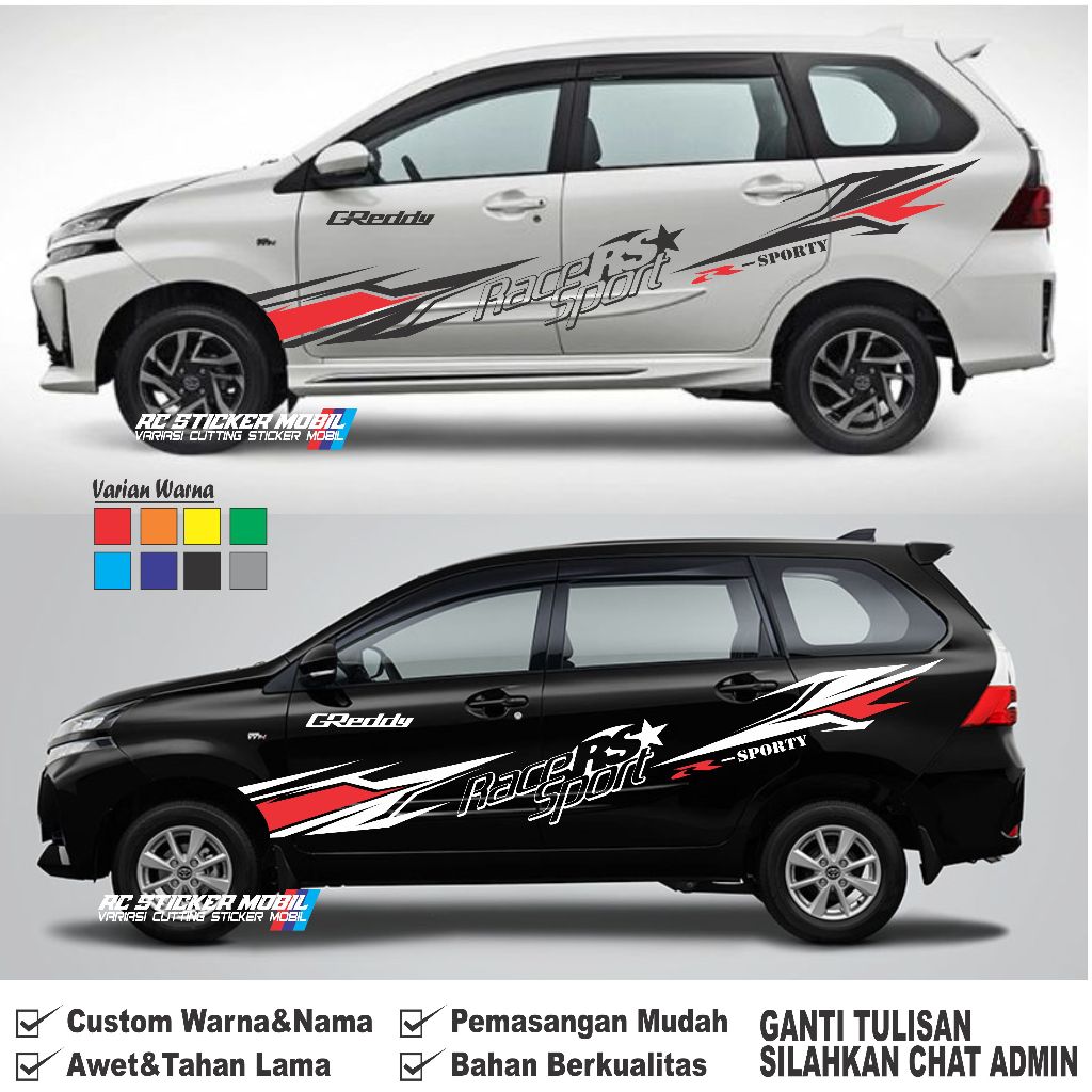 สติ๊กเกอร์ติดรถยนต์ toyota avanza toyota avnza daihatsu xenia สติ๊กเกอร์ติดตัวถังด้านข้าง avanza xen