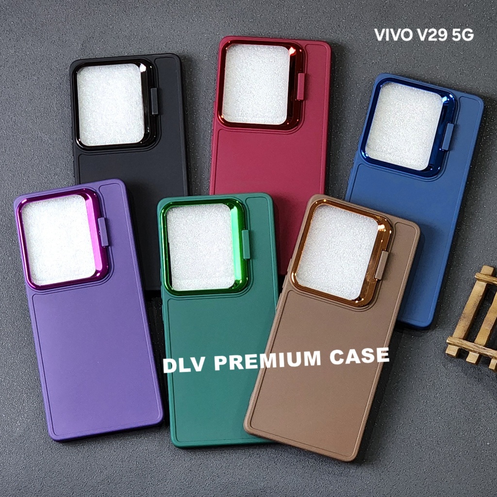VIVO V29 5G CASE LUXURY LENS HOLDER STAND เคสกล้อง MACAROON VIVO V29 5G
