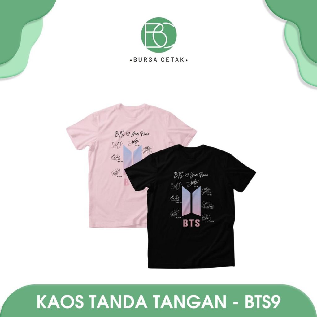 BURSA PRINT - เสื้อยืด BTS Signature / BT21 Custom Name shirt / เสื้อยืดผู้ชายและผู้หญิง Unisex BTS9