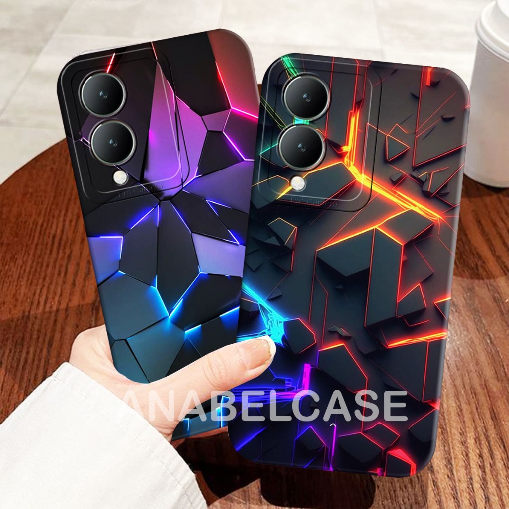 Softcase Vivo y17s y16 y19 y27s y27 4G y27 5G y36 4G y36 5G T1 5G y75 5G v15 pro Dark Modern Motif เ