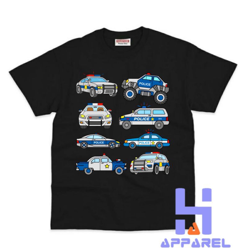 CHILDRENS CLOTHINGS เสื้อยืด POLICE CAR POLICE VEHICLES