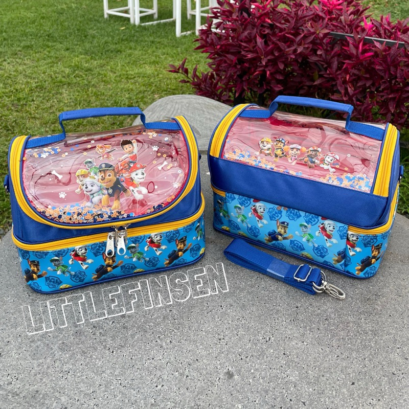 SANRIO กระเป๋าใส่ข้าวกลางวันเด็กสองชั้นมีสายยาว/กระเป๋าใส่ข้าวกลางวันเด็ก ไดโน อุ้งเท้า ลาดตระเวน โปเกมอน ซานริโอ ยูนิคอร์น มายคราฟ สปรันกิ - รูปที่ 4