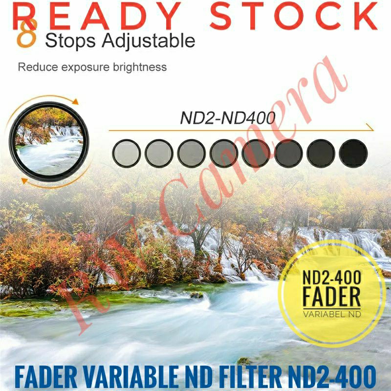 ND2-400 Variable Neutral Density Filter 77 มม.77 มม.ND2-ND400 Variable Circular ND Filter Fader Dark