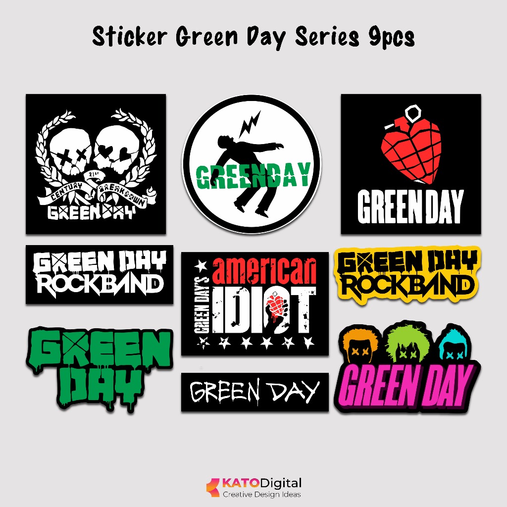 Pop Rock Band Sticker Greenday Punk Vinyl Glossy Sticker Pack Green Day Waterproof