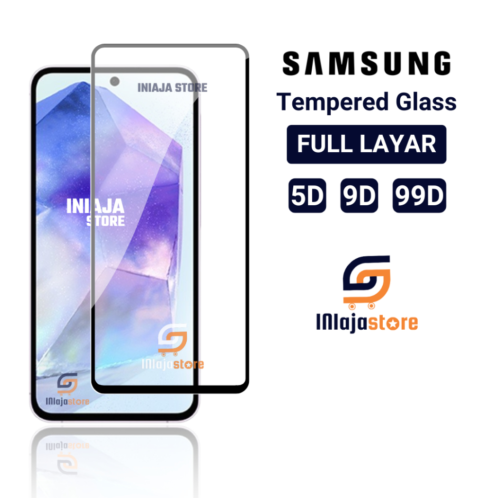 LAYAR กระจกนิรภัยแบบเต็มหน้าจอ 9D Samsung A37 5G A57 5G A36 5G A35 5G A56 5G A55 5G A27 5G A26 5G A3