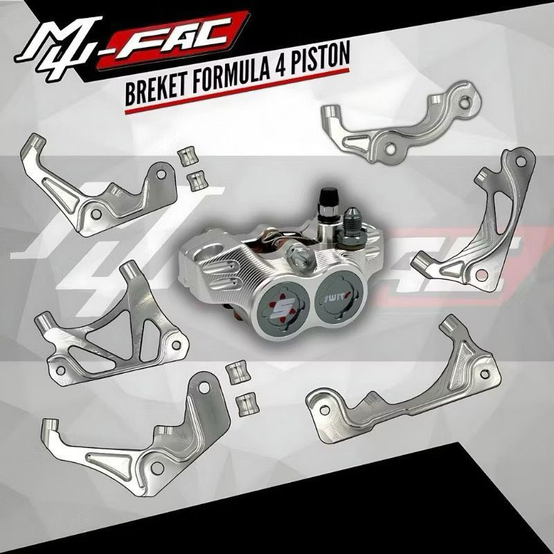 4 PISTON FORMULA CALIPER BRACKET MUFAC VARIO MIO BEAT NMAX AEROX PCX NOUVO VISION SONIC WAVE 110 ETC.