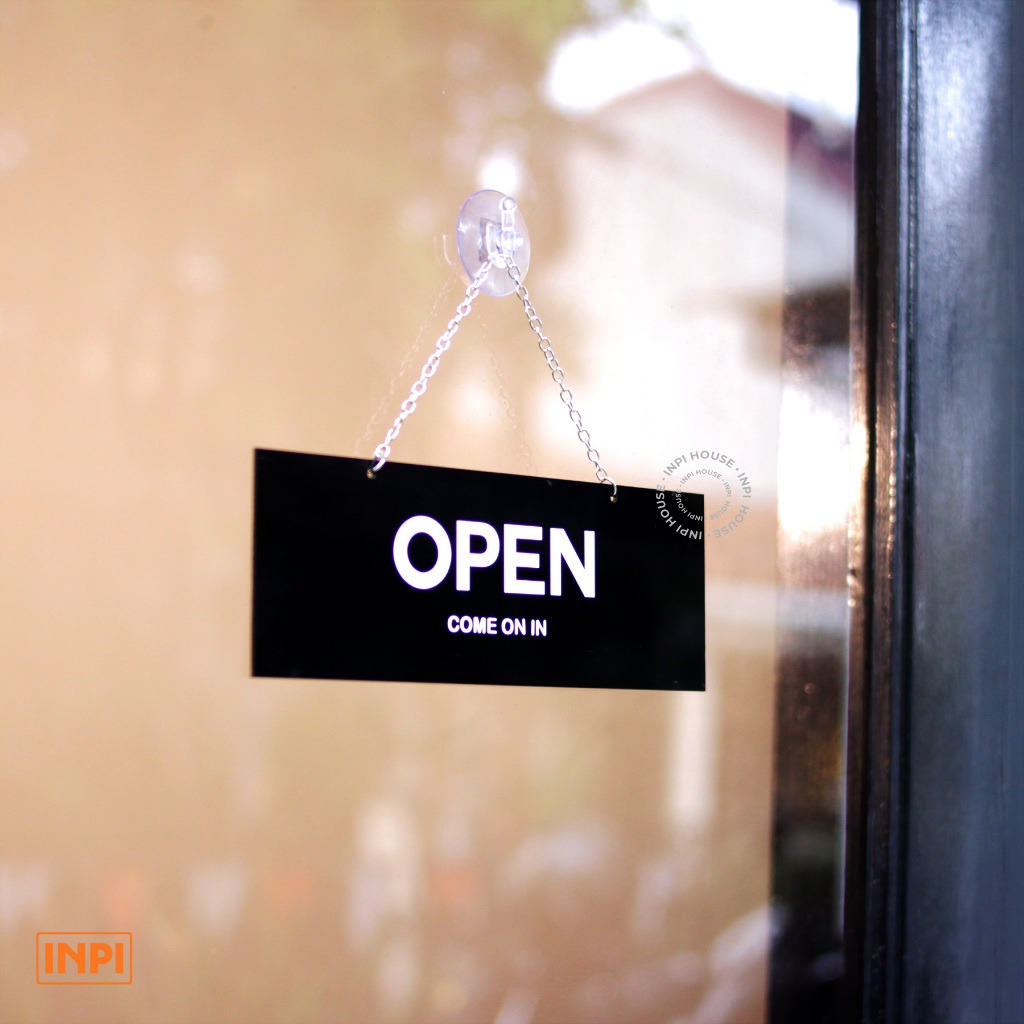 INPI HOUSE Open Closed Signage - กระดานป้ายเปิดปิด - คาเฟ่ ร้านอาหาร ร้านค้า - ในร่ม