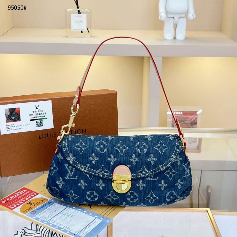 Lv Louis V 95050 Blue Denim Bag ~ rr