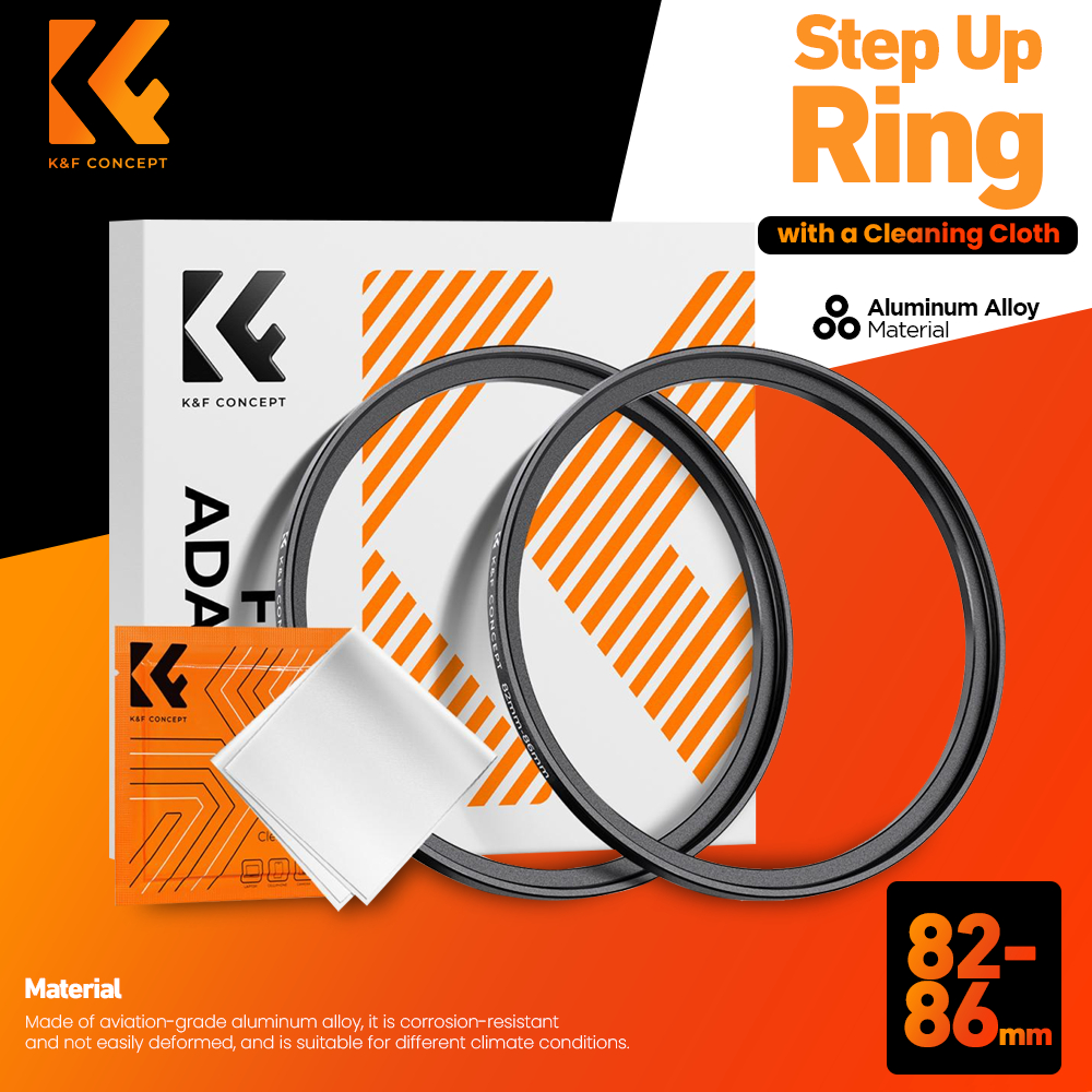 K&F Concept Step Up Ring อลูมิเนียม 82-86MM