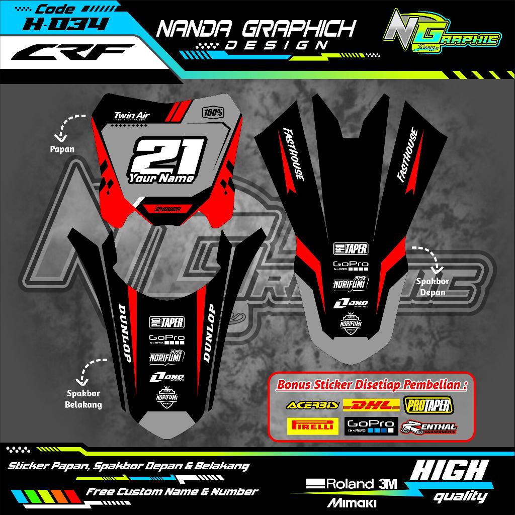 สติกเกอร์กระดานบังโคลนด้านหน้าและด้านหลังสําหรับรถจักรยานยนต์ ฮอนด้า CRF 150ล ฟรีเปลี่ยนชื่อและจํานวนที่กําหนดเอง