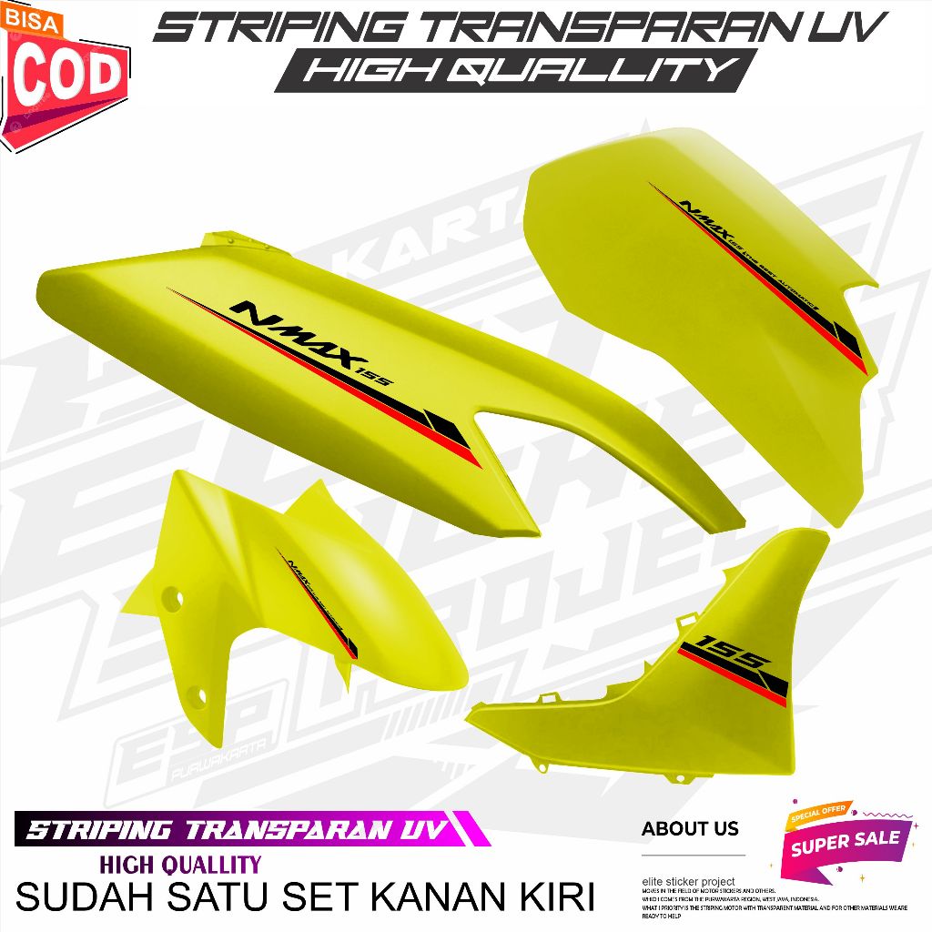 Striping โปร่งใส Variations YAMAHA NMAX ใหม่ 2020 สติ๊กเกอร์ล่าสุด Cool SIMPLE MOTIF