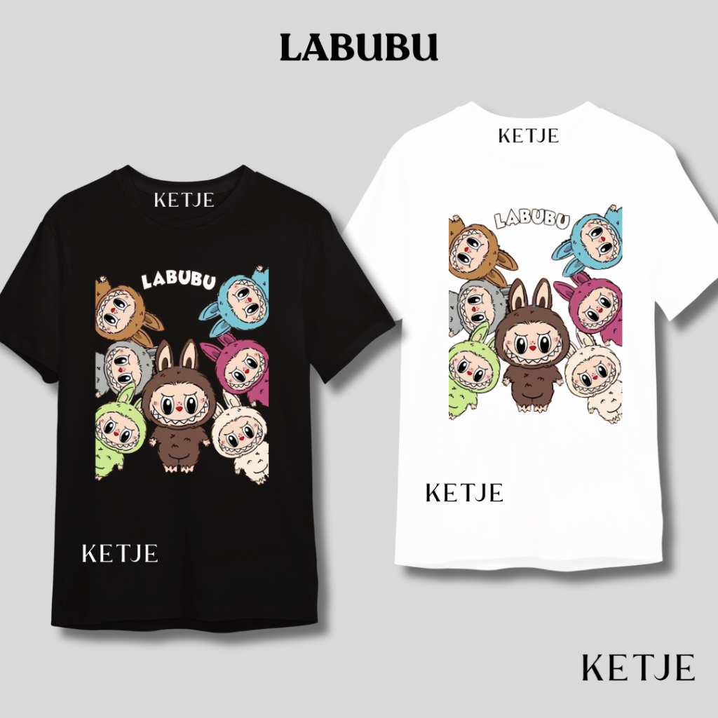 Labubu Pop Mart ตุ๊กตาเสื้อยืด / Viral Labubu the monsters มาการองที่น่าตื่นเต้น Lychee Berry Soymil
