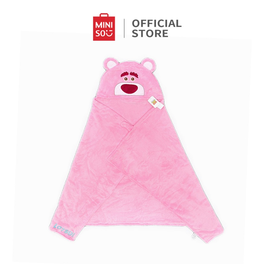 Miniso x Disney Winnie The Pooh Cat Hooded Towel ผ้าห่มมีฮู้ด ผ้านุ่ม รูปทรงน่ารัก ผ้าห่มอุ่นสํานักงาน พับได้ จัดเก็บง่าย