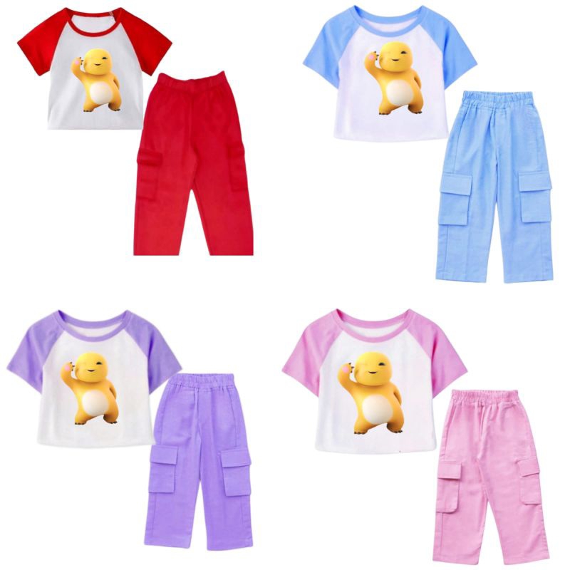 ชุดกางเกงคาร์โก้ Nailong DINO YELLOW