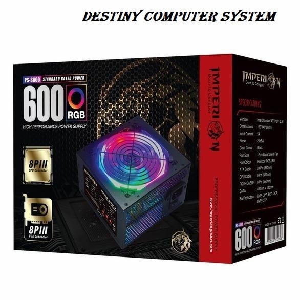 พาวเวอร์ซัพพลาย Imperion 600W / PSU Imperion 600W RGB 8 Pin VGA Connector