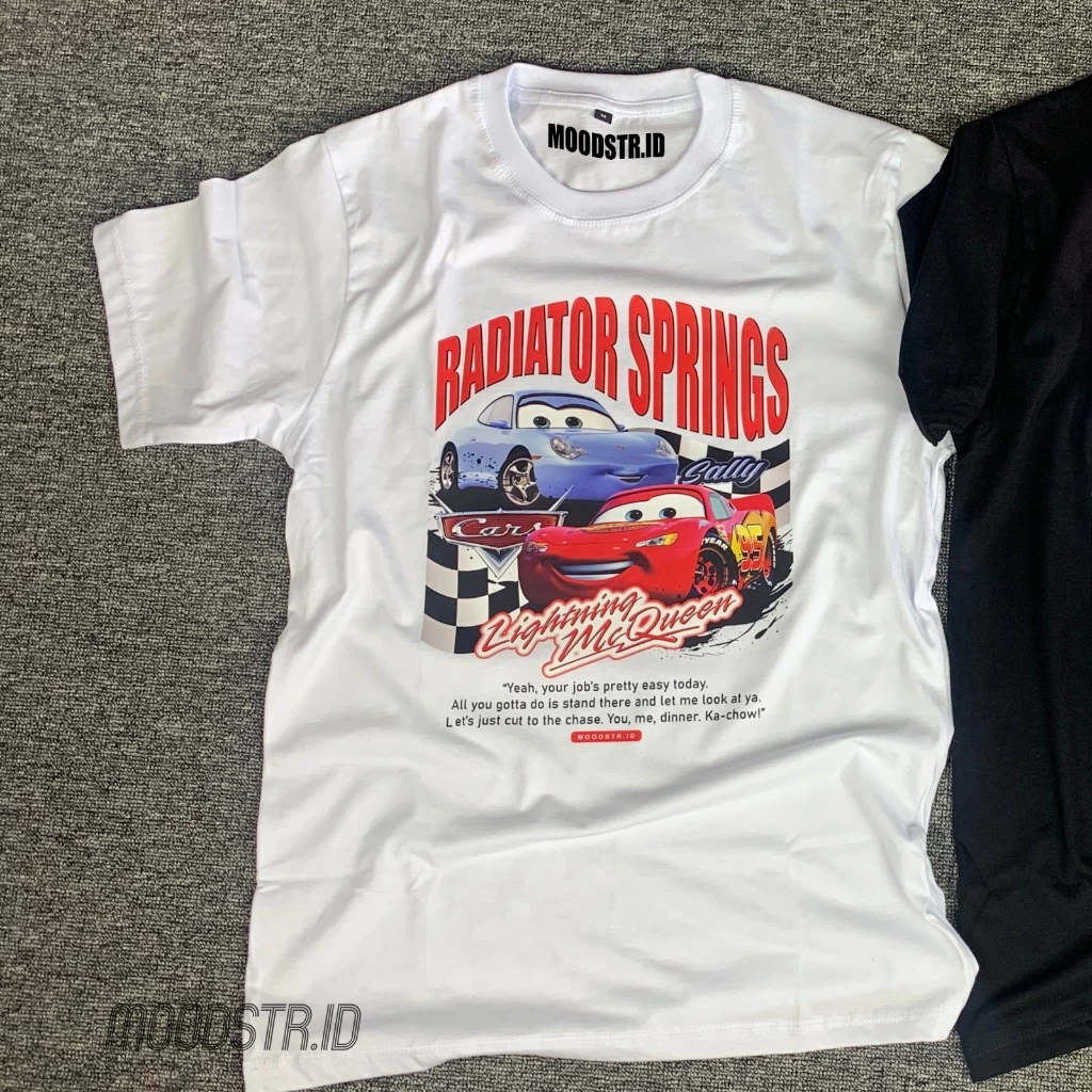 Cars Mcqueen & Sally Couple V3 T-Shirt - เสื้อยืดคู่รักสําหรับผู้ชายและผู้หญิง, ผ้าฝ้ายหวี 24s