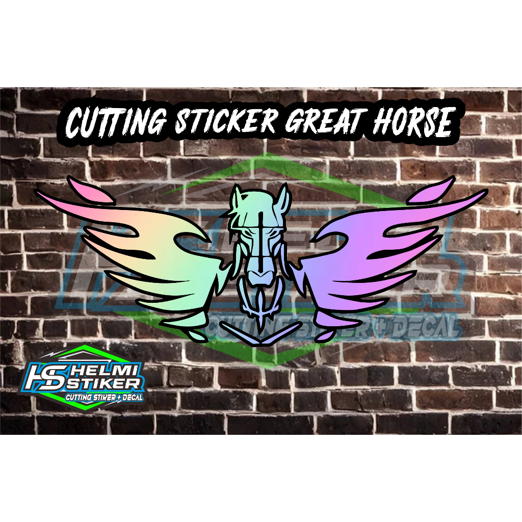CUTTING STICKER GREAT HORSE HELMET MOTORCYCLE CAR VISOR STICKER
