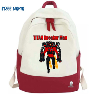 Titan SPEAKERMAN UNISEX กระเป๋าเป้สะพายหลัง พิมพ์ลายตัวอักษร (ฟรีชื่อ)