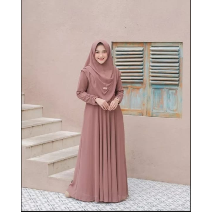 Kaisha_fashion GAMIS SYARI JILBAB ชุด 2 ชั้น BUSUI POLOS MAXI PARTY DRESS ใหม่ล่าสุดคุณภาพ
