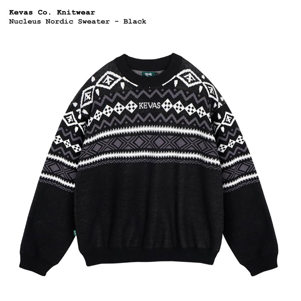 เสื้อสเวตเตอร์ถัก Kevas Nucleus - สีดํา