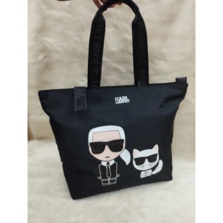 Karl SUPER PREMIUM TOTE BAG kl 9081 - กระเป๋าผ้าไนล่อน ลายแมว สําหรับผู้หญิง