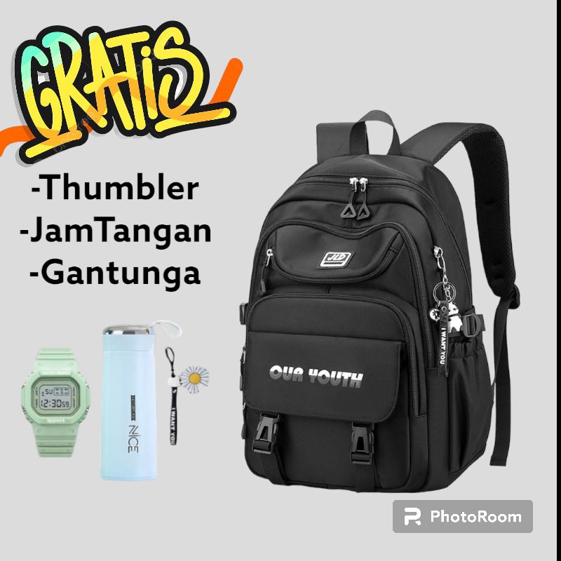 DBS OUR YOUTH กระเป๋าเป้สะพายหลังโรงเรียนสไตล์เกาหลีสําหรับเด็กผู้หญิงเหมาะสําหรับโรงเรียนประถมศึกษา