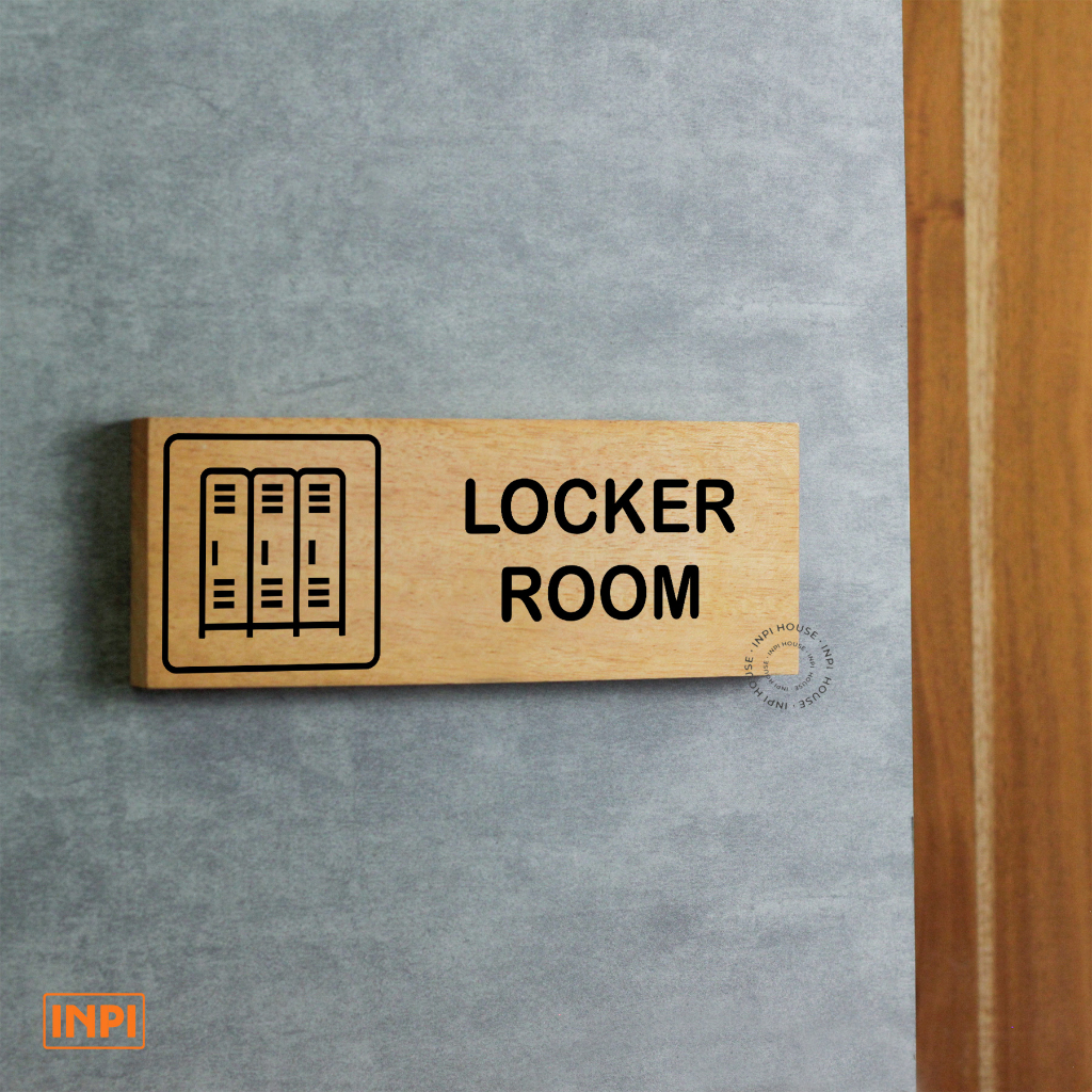 INPI HOUSE Signage Locker Room - กระดานป้ายห้องล็อกเกอร์ - ไม้